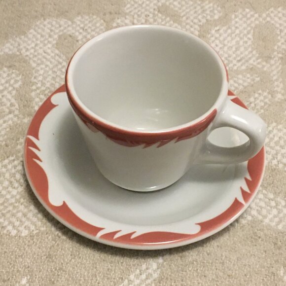 MCM J. E Heath England Restaurant Coral Wave Scroll Cup and Saucer Set #1 - Picture 6 of 15